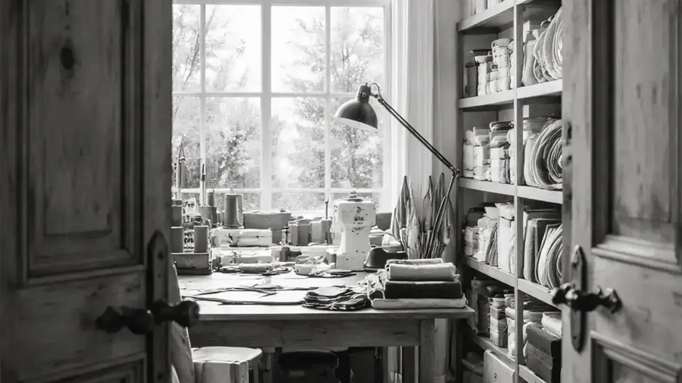 Open door to a French atelier representing the beginning of a bespoke immersion in France
